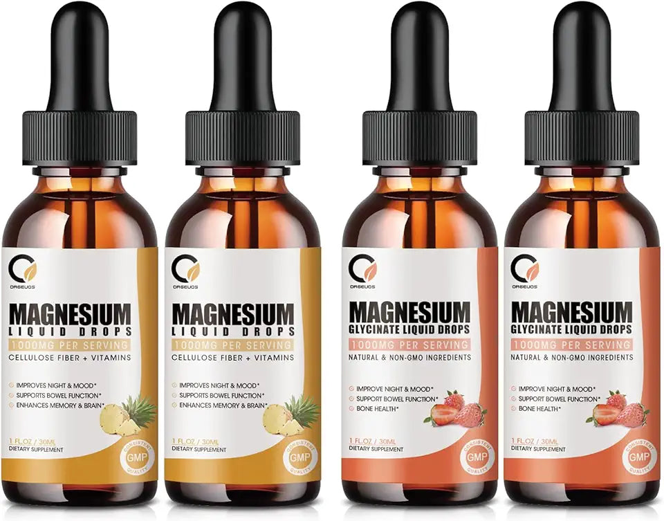 1000mg Liquid Magnesium Glycinate Supplement with Bromelain, Vitamin B6, C, D A289