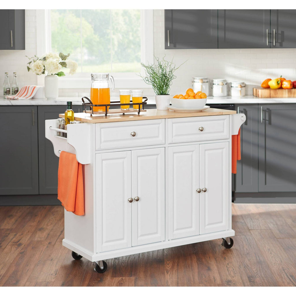White Kitchen Cart U346336