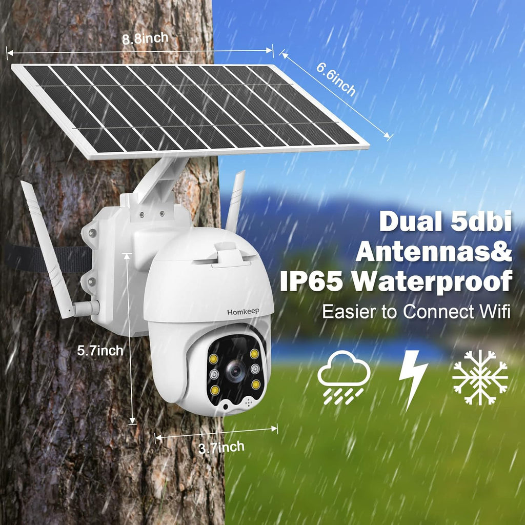 1080P Wireless WiFi Solar Security Camera with Night Vision D4965