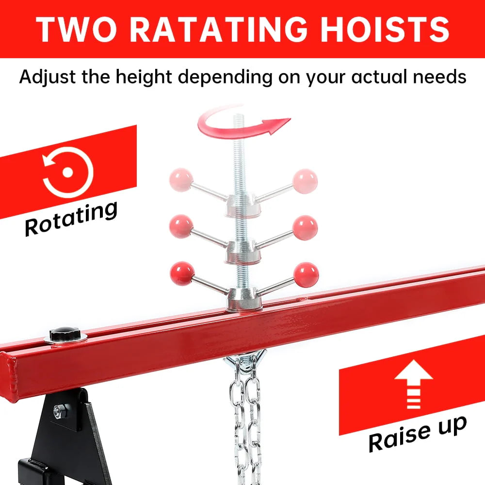 1100 Lbs Engine Support Bar with Dual Hooks D470028