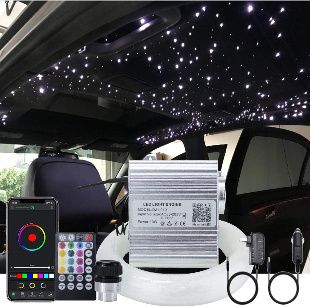 10W RGBW Twinkle Music Effect Fiber Optic Lights Kit 450 Strands 9.8ft B72749