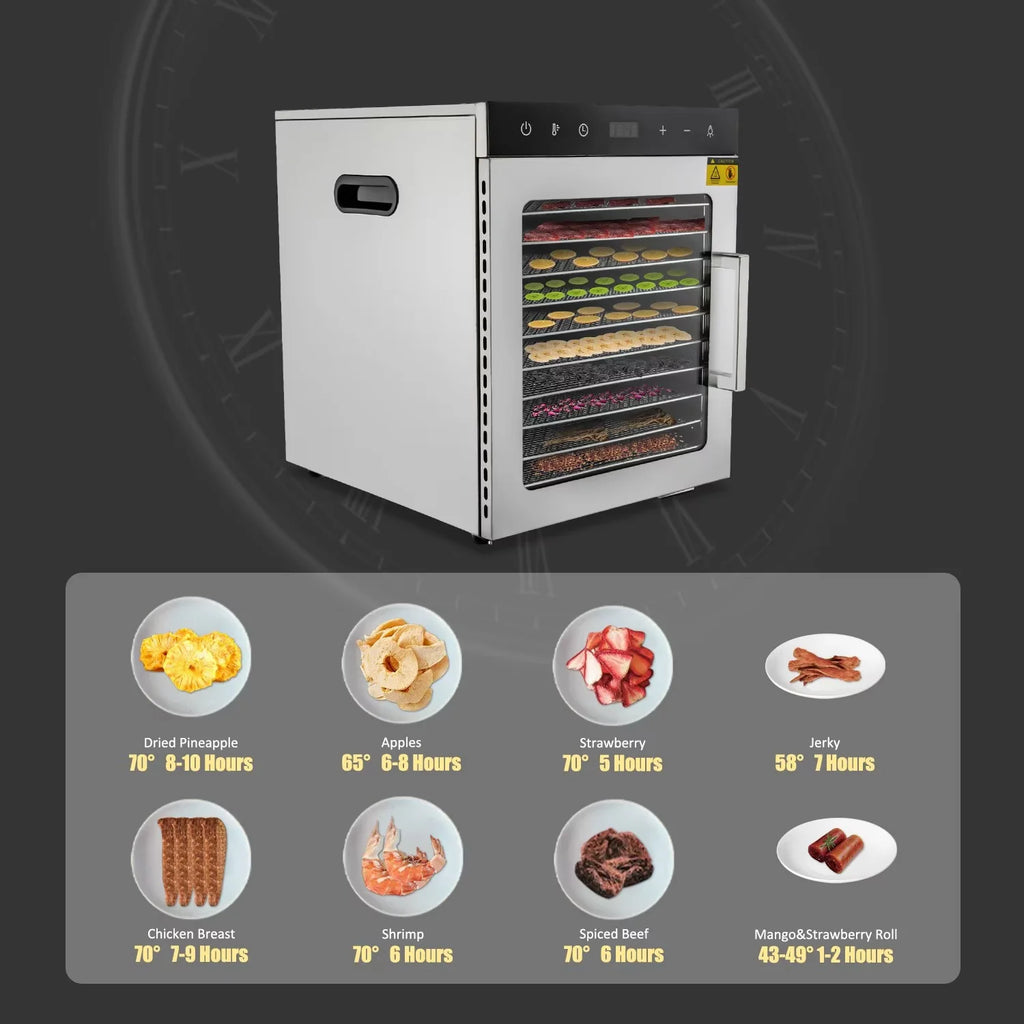 10-Tray Stainless Steel Food Dehydrator L6647