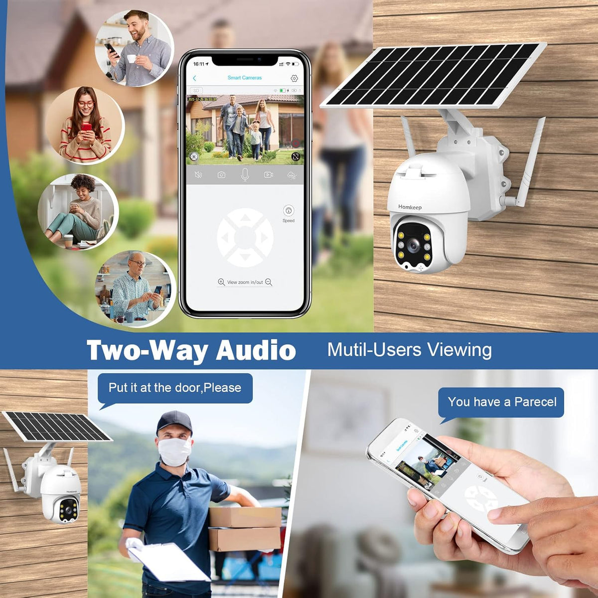 1080P Wireless WiFi Solar Security Camera with Night Vision D4965