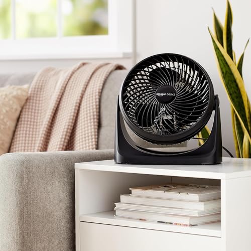 11-Inch Air Circulator Fan with 90-Degree Tilt Head, 3 Speed Settings, Black B39423