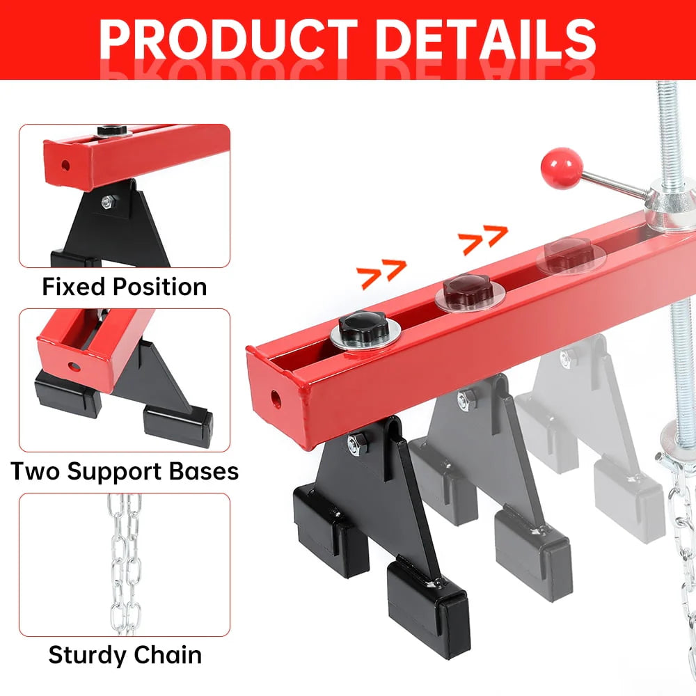 1100 Lbs Engine Support Bar with Dual Hooks D470028