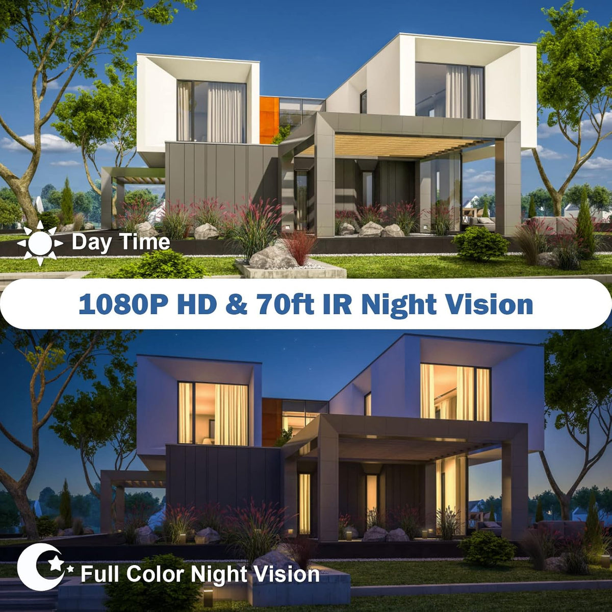 1080P Wireless WiFi Solar Security Camera with Night Vision D4965