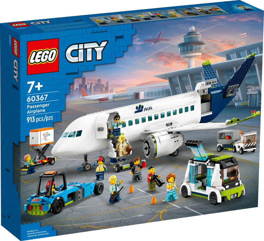 Airplane Building Toy Set with Passenger Bus and Minifigures F444352