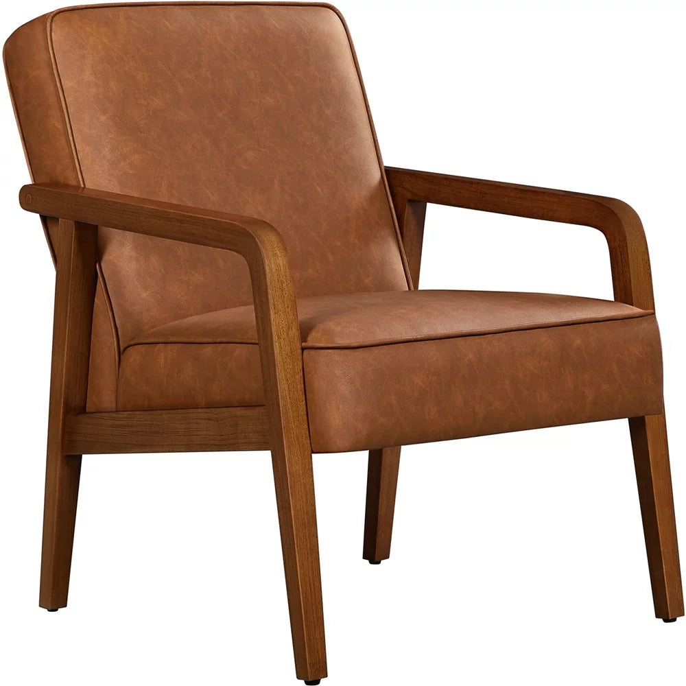 Light Brown Faux Leather Armchair M5419