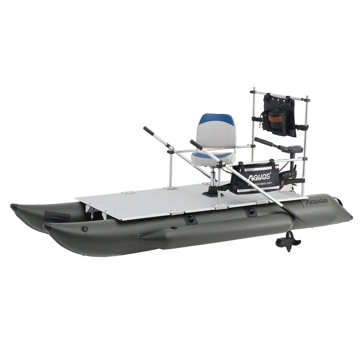11.5ft Inflatable Pontoon Boat with 55LBS Trolling Motor D83953