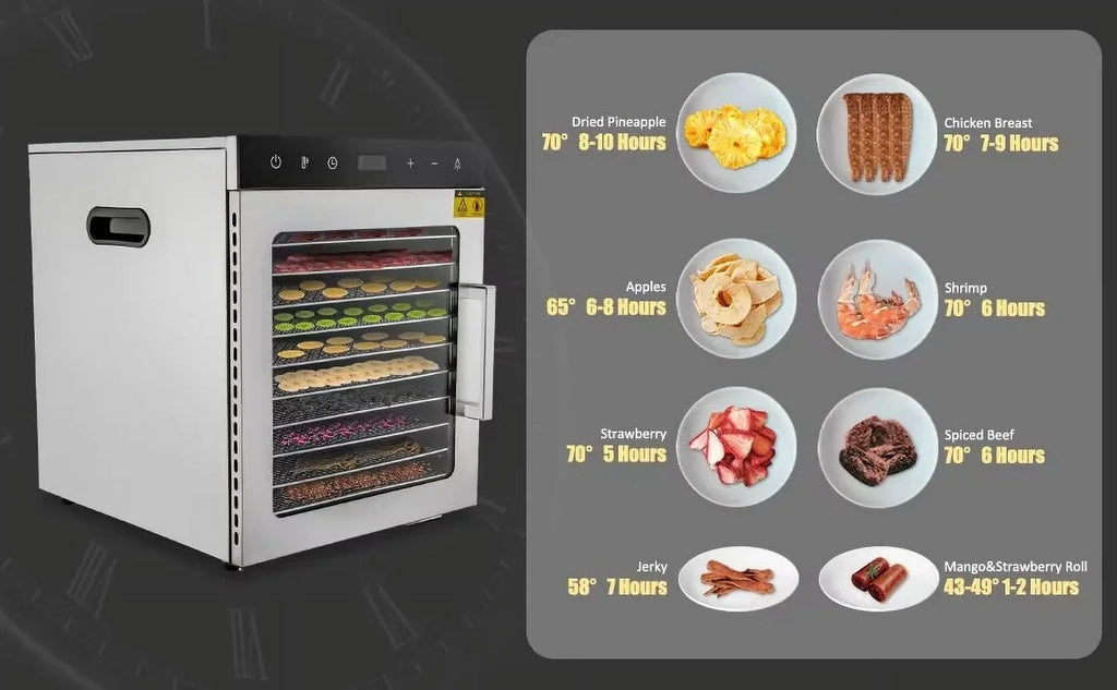 10-Tray Stainless Steel Food Dehydrator L6647