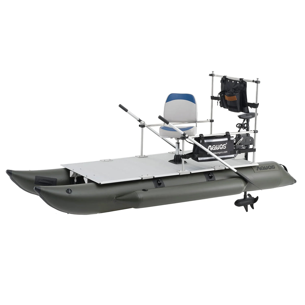 11.5ft Inflatable Pontoon Boat with 55LBS Trolling Motor D83953