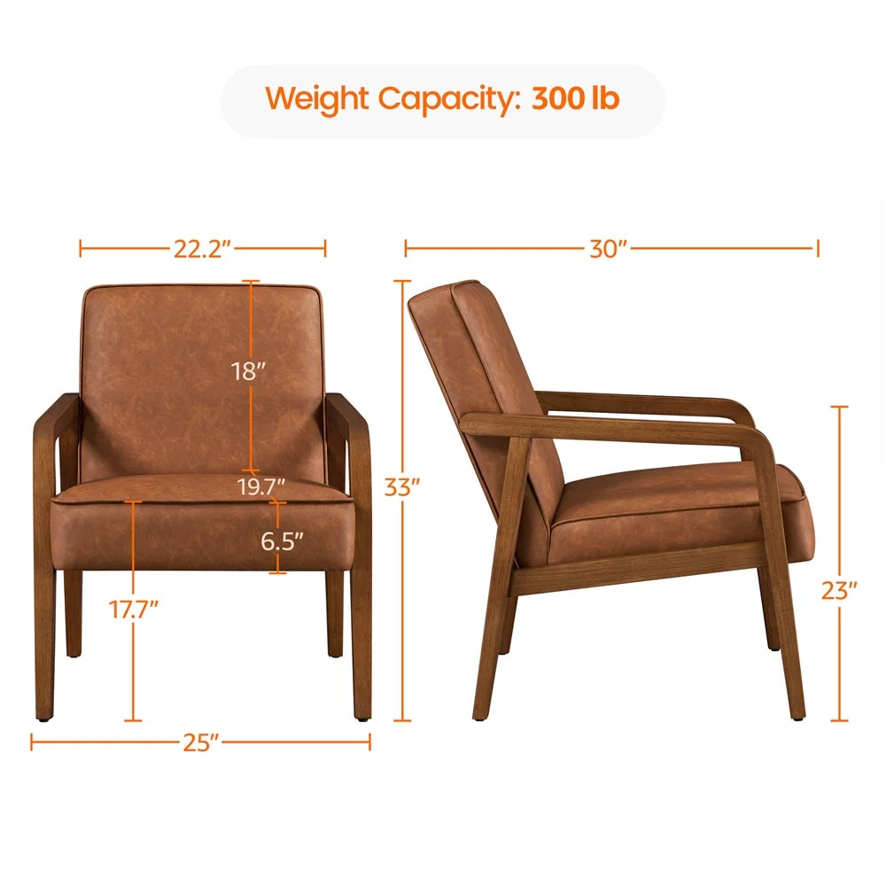 Light Brown Faux Leather Armchair M5419