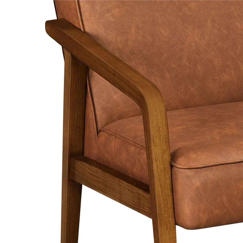 Light Brown Faux Leather Armchair M5419