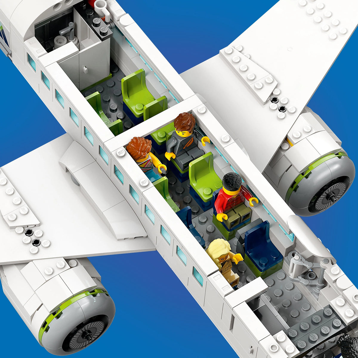 Airplane Building Toy Set with Passenger Bus and Minifigures F444352