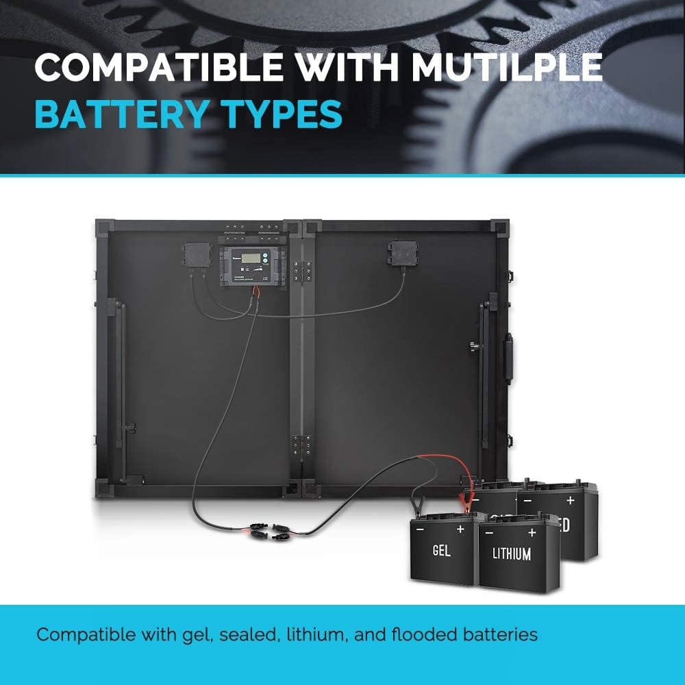 100 Watt 12 Volt Monocrystalline Portable Foldable Solar Panel Suitcase M158065
