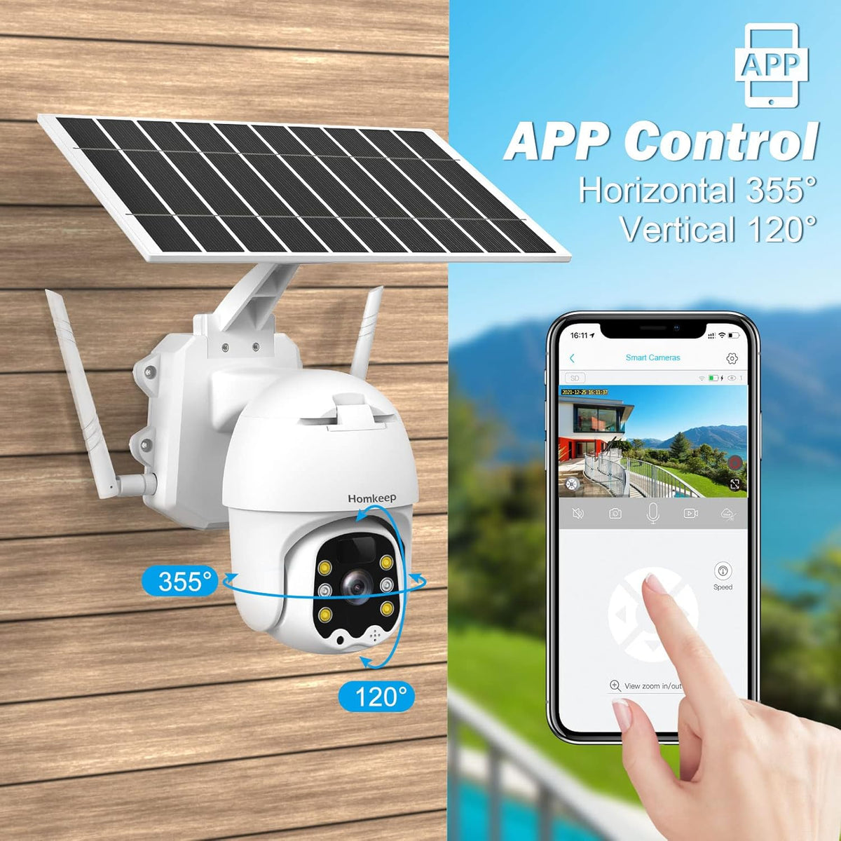 1080P Wireless WiFi Solar Security Camera with Night Vision D4965