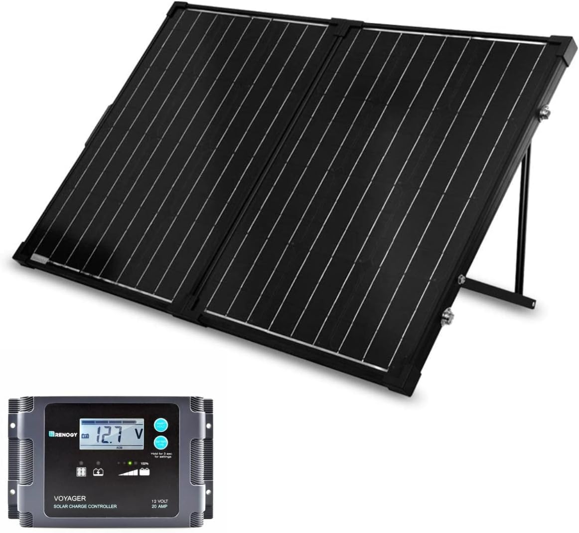 100 Watt 12 Volt Monocrystalline Portable Foldable Solar Panel Suitcase M158065