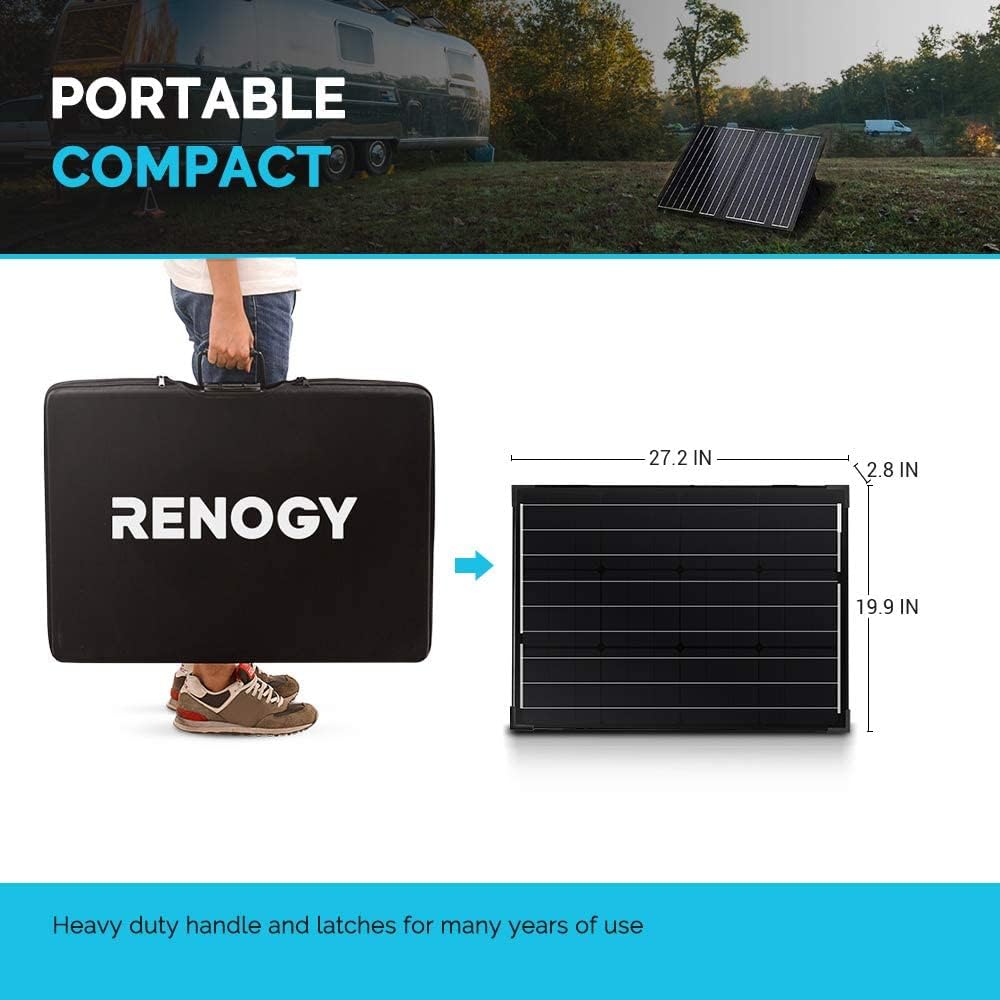 100 Watt 12 Volt Monocrystalline Portable Foldable Solar Panel Suitcase M158065