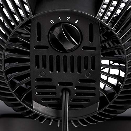 11-Inch Air Circulator Fan with 90-Degree Tilt Head, 3 Speed Settings, Black B39423