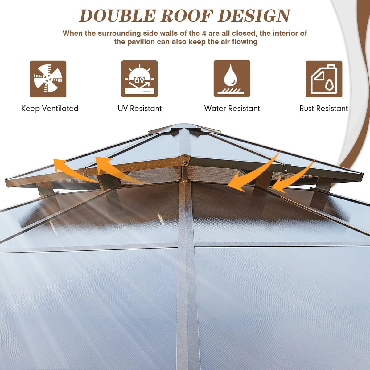10' x 13' Hardtop Aluminum Gazebo U3283