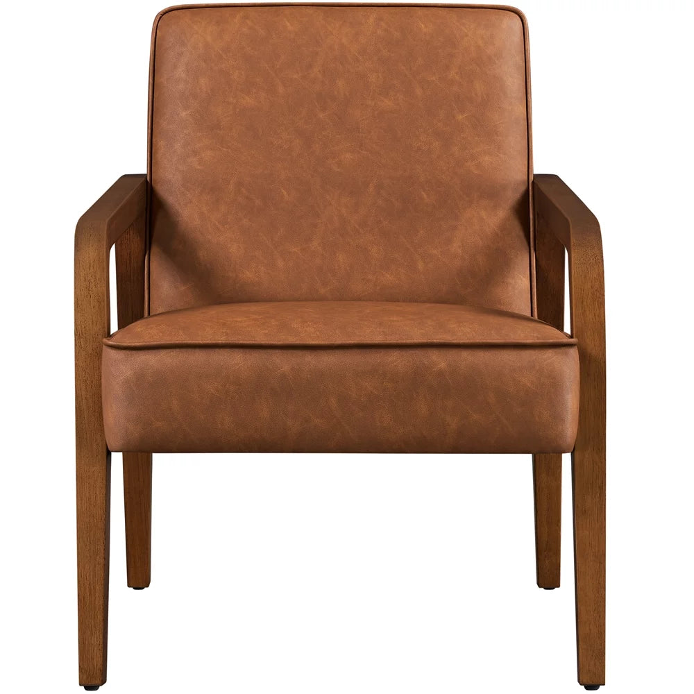 Light Brown Faux Leather Armchair M5419