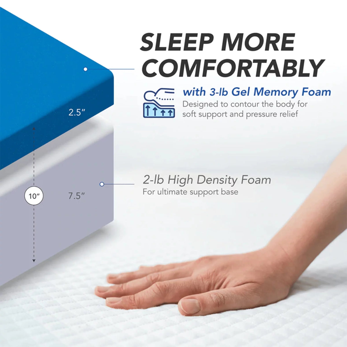 10-Inch Gel Memory Foam RV Mattress Short King Size B733713