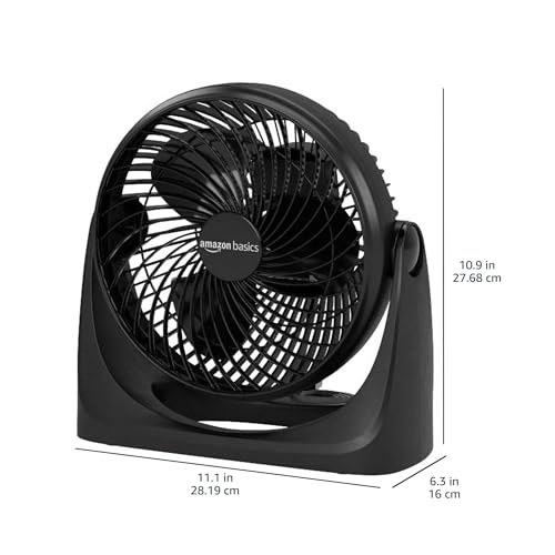 11-Inch Air Circulator Fan with 90-Degree Tilt Head, 3 Speed Settings, Black B39423