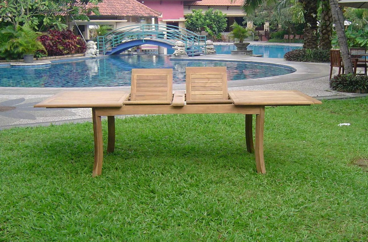 11 Pc Teak Dining Set with 10 Stacking Arm Chairs J854954